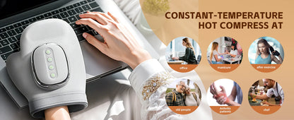 Hand Massager with Heat and Compression,Finger Massager Hand Equipment,  Wrist Muscles Massagers for Arthritis Carpal Tunnel